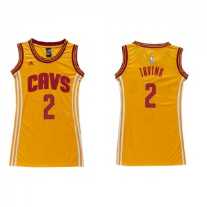 Cleveland Cavaliers #2 Adidas Dress Or Authentic Maillot d'équipe de NBA prix d'usine en ligne - Kyrie Irving pour Femme