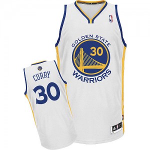 Maillot NBA Blanc Stephen Curry #30 Golden State Warriors Home Authentic Homme Adidas