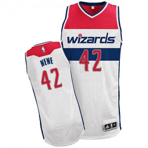 Maillot NBA Authentic Nene #42 Washington Wizards Home Blanc - Homme