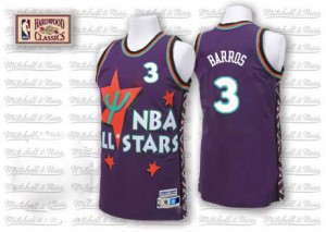Philadelphia 76ers #3 Adidas Throwback 1995 All Star Violet Authentic Maillot d'équipe de NBA Remise - Dana Barros pour Homme
