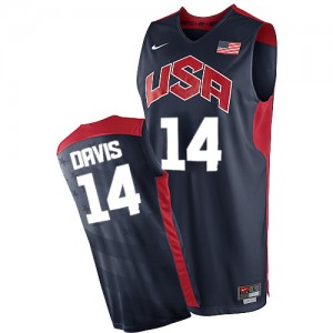 Team USA Nike Anthony Davis #14 2012 Olympics Swingman Maillot d'équipe de NBA - Bleu marin pour Homme