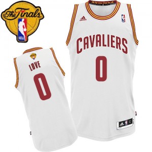 Maillot NBA Swingman Kevin Love #0 Cleveland Cavaliers Home 2015 The Finals Patch Blanc - Enfants