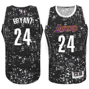 Maillot NBA Los Angeles Lakers #24 Kobe Bryant Noir Adidas Swingman City Light - Homme