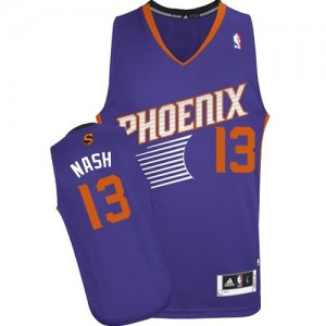 Phoenix Suns Steve Nash #13 Road Authentic Maillot d'équipe de NBA - Violet pour Homme