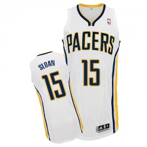 Maillot NBA Indiana Pacers #15 Donald Sloan Blanc Adidas Authentic Home - Homme