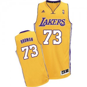 Los Angeles Lakers Dennis Rodman #73 Home Swingman Maillot d'équipe de NBA - Or pour Homme