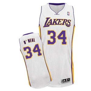 Maillot NBA Blanc Shaquille O'Neal #34 Los Angeles Lakers Alternate Authentic Homme Adidas