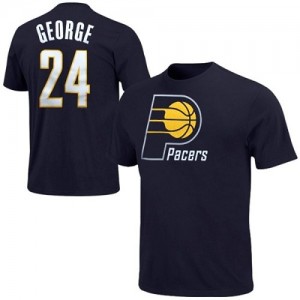 T-Shirts NBA Paul George #24 Indiana Pacers Game Time Marine - Homme