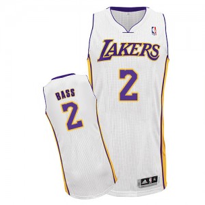 Maillot NBA Los Angeles Lakers #2 Brandon Bass Blanc Adidas Authentic Alternate - Homme