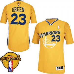 Maillot NBA Or Draymond Green #23 Golden State Warriors Alternate 2015 The Finals Patch Authentic Homme Adidas