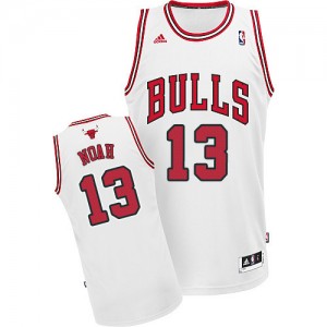 Chicago Bulls Joakim Noah #13 Home Swingman Maillot d'équipe de NBA - Blanc pour Homme