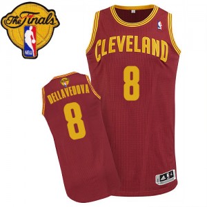 Maillot Adidas Vin Rouge Road 2015 The Finals Patch Authentic Cleveland Cavaliers - Matthew Dellavedova #8 - Homme