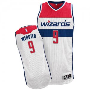 Maillot Adidas Blanc Home Authentic Washington Wizards - Martell Webster #9 - Homme