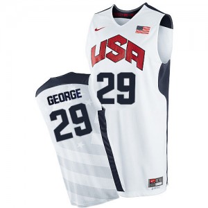 Maillot NBA Team USA #29 Paul George Blanc Nike Authentic 2012 Olympics - Homme