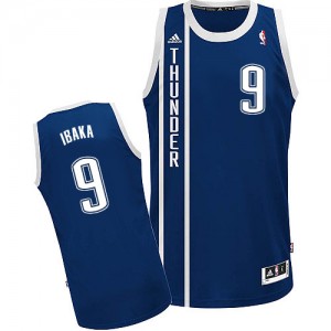 Maillot NBA Bleu marin Serge Ibaka #9 Oklahoma City Thunder Alternate Swingman Homme Adidas