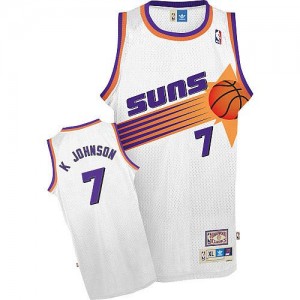 Maillot Authentic Phoenix Suns NBA Throwback Blanc - #7 Kevin Johnson - Homme