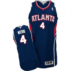 Maillot NBA Atlanta Hawks #4 Spud Webb Bleu marin Adidas Authentic Road - Homme