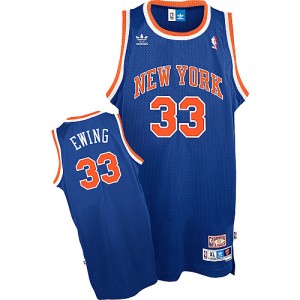 Maillot Adidas Bleu royal Throwback Swingman New York Knicks - Patrick Ewing #33 - Homme