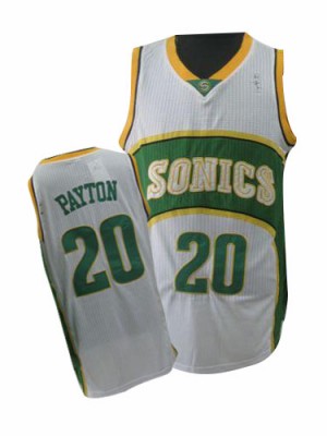 Maillot NBA Blanc Gary Payton #20 Oklahoma City Thunder Throwback SuperSonics Swingman Homme Adidas
