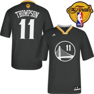Maillot Authentic Golden State Warriors NBA Alternate 2015 The Finals Patch Noir - #11 Klay Thompson - Homme