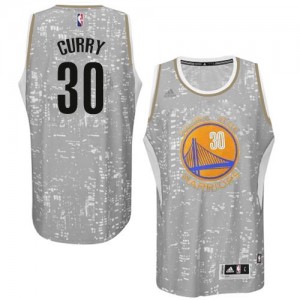 Maillot NBA Gris Stephen Curry #30 Golden State Warriors City Light Swingman Homme Adidas