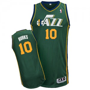 Maillot Authentic Utah Jazz NBA Alternate Vert - #10 Alec Burks - Homme