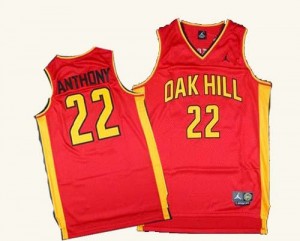 Maillot NBA New York Knicks #22 Carmelo Anthony Rouge Adidas Authentic Oak Hill Academy High School - Homme