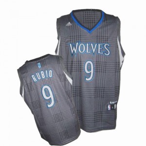 Maillot NBA Noir Ricky Rubio #9 Minnesota Timberwolves Rhythm Fashion Swingman Homme Adidas
