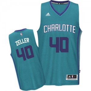 Maillot NBA Bleu clair Cody Zeller #40 Charlotte Hornets Road Authentic Homme Adidas