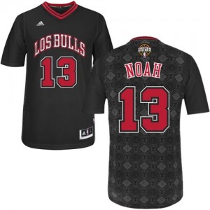 Maillot NBA Noir Joakim Noah #13 Chicago Bulls New Latin Nights Authentic Homme Adidas