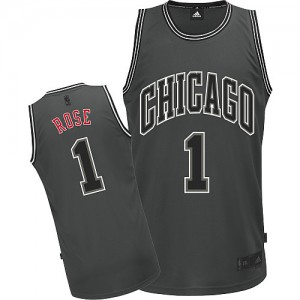 Maillot Adidas Gris Graystone II Fashion Authentic Chicago Bulls - Derrick Rose #1 - Homme