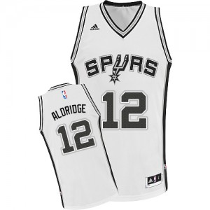 San Antonio Spurs #12 Adidas Home Blanc Swingman Maillot d'équipe de NBA à vendre - LaMarcus Aldridge pour Enfants