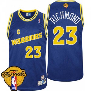 Golden State Warriors Mitch Richmond #23 Throwback 2015 The Finals Patch Authentic Maillot d'équipe de NBA - Bleu pour Homme