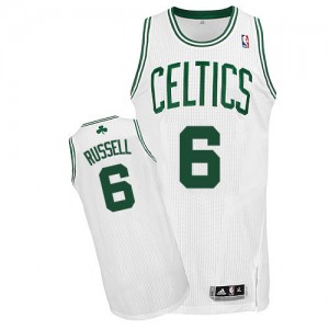 Maillot NBA Boston Celtics #6 Bill Russell Blanc Adidas Authentic Home - Homme