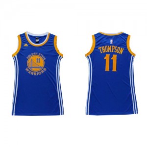 Golden State Warriors Klay Thompson #11 Dress Swingman Maillot d'équipe de NBA - Bleu pour Femme