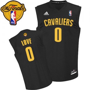 Maillot NBA Cleveland Cavaliers #0 Kevin Love Noir Adidas Swingman Fashion 2015 The Finals Patch - Homme