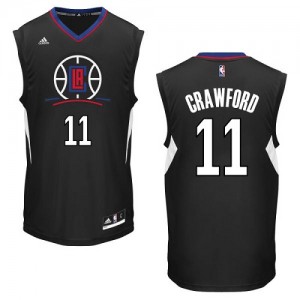 Los Angeles Clippers #11 Adidas Alternate Noir Swingman Maillot d'équipe de NBA Braderie - Jamal Crawford pour Homme