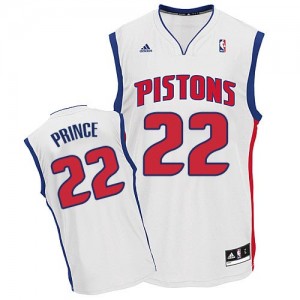Maillot NBA Detroit Pistons #22 Tayshaun Prince Blanc Adidas Swingman Home - Homme