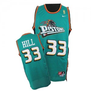 Detroit Pistons Nike Grant Hill #33 Throwback Authentic Maillot d'équipe de NBA - Vert pour Homme