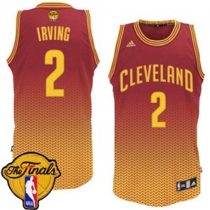 Maillot NBA Rouge Kyrie Irving #2 Cleveland Cavaliers Resonate Fashion 2015 The Finals Patch Swingman Homme Adidas
