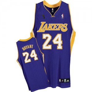Maillot Authentic Los Angeles Lakers NBA Road Champions Patch Violet - #24 Kobe Bryant - Enfants