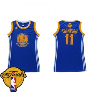 Maillot Authentic Golden State Warriors NBA Dress 2015 The Finals Patch Bleu - #11 Klay Thompson - Femme