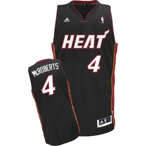 Maillot NBA Miami Heat #4 Josh McRoberts Noir Adidas Swingman Road - Homme