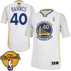 Maillot Authentic Golden State Warriors NBA Alternate 2015 The Finals Patch Blanc - #40 Harrison Barnes - Homme