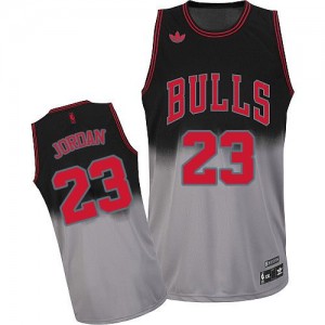 Maillot NBA Gris noir Michael Jordan #23 Chicago Bulls Fadeaway Fashion Swingman Homme Adidas