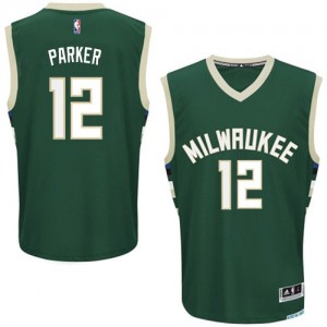 Maillot NBA Vert Jabari Parker #12 Milwaukee Bucks Road Authentic Homme Adidas