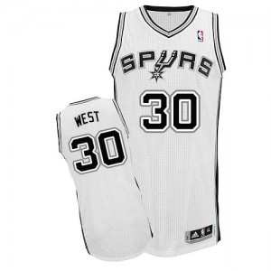 San Antonio Spurs #30 Adidas Home Blanc Authentic Maillot d'équipe de NBA achats en ligne - David West pour Enfants