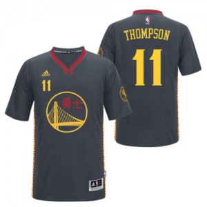 Maillot Adidas Noir Slate Chinese New Year Authentic Golden State Warriors - Klay Thompson #11 - Homme