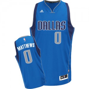Maillot Adidas Bleu royal Road Swingman Dallas Mavericks - Wesley Matthews #0 - Enfants