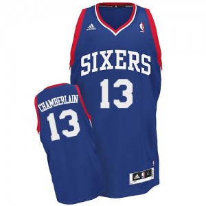Maillot NBA Bleu royal Wilt Chamberlain #13 Philadelphia 76ers Alternate Swingman Homme Adidas